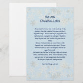 Snowflakes Blue Family-kerstbriefpapier Briefpapier (Voorkant / Achterkant)