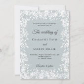 Snowflakes blue gray winter wedding kaart (Voorkant)