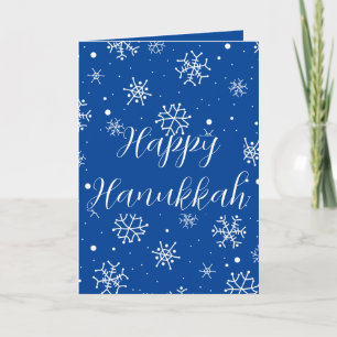 Snowflakes Blue Happy Hanukkah Kaart
