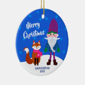 Snowflakes Blue Keramisch Ornament (Rechts)