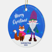 Snowflakes Blue Keramisch Ornament (Links)