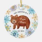 Snowflakes Blue Kerstmis als Ornament van het Papa (Voorkant)