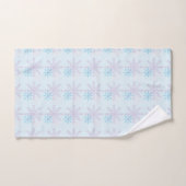 Snowflakes Blue Paars Cute Winter Ice Snow Bad Handdoek (Handdoek)