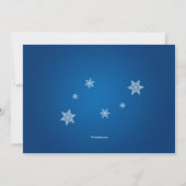 Snowflakes Blue Party-uitnodiging Kaart (Achterkant)
