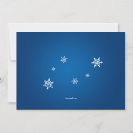 Snowflakes Blue Party-uitnodiging Kaart (Achterkant)