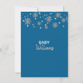 Snowflakes Blue Silver Grey BABY SHOWER | BOY Kaart (Achterkant)