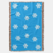 Snowflakes Blue Throw Blanket Deken (Voorkant Verticaal)