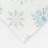 Snowflakes Blue White Cozy Fleece Blanket Deken (Hoek)