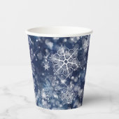 Snowflakes & Bokeh Pattern Wht/Blu ID846 Papieren Bekers (Voorkant)