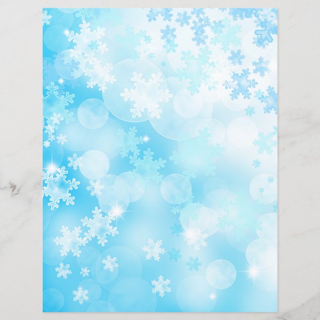 Snowflakes & Bokeh Scrapbook Paper (Voorkant)