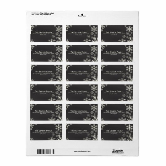 Snowflakes-bordadreslabel Etiket (Full Sheet)