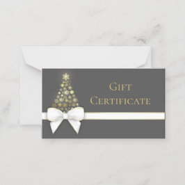 Snowflakes Bow Black Grey kerstboomkaartje Plaatskaartje