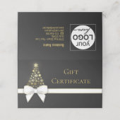 Snowflakes Bow Black Grey kerstboomkaartje Plaatskaartje (Buitenkant ongevouwen)