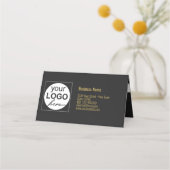 Snowflakes Bow Black Grey kerstboomkaartje Plaatskaartje (Achterkant)