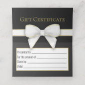 Snowflakes Bow Black Grey kerstboomkaartje Plaatskaartje (Binnenkant ongevouwen)