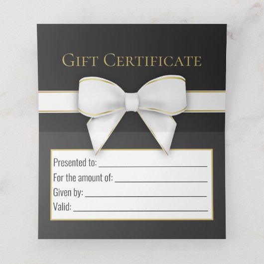 Snowflakes Bow Black Grey kerstboomkaartje Plaatskaartje (Binnenkant ongevouwen)