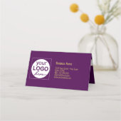 Snowflakes Bow Paarse kerstboomkaartje Plaatskaartje (Achterkant)