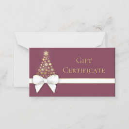 Snowflakes Bow Violet Red kerstboomkaartje Plaatskaartje