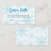 Snowflakes Boy Baby Shower Diaper Raffle Ticket Informatiekaartje (Voorkant / Achterkant)