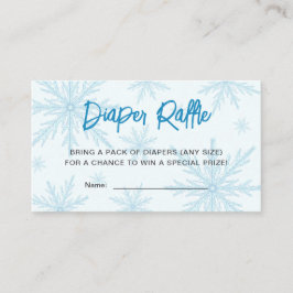 Snowflakes Boy Baby Shower Diaper Raffle Ticket Informatiekaartje