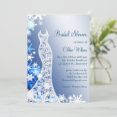 Snowflakes Bridal Shower Invitation 2 Kaart (Staand voorkant)
