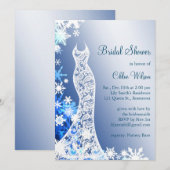 Snowflakes Bridal Shower Invitation 2 Kaart (Voorkant / Achterkant)