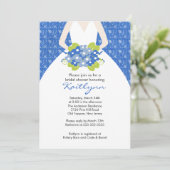 Snowflakes Bride Winter Bridal Shower Invitation Kaart (Staand voorkant)