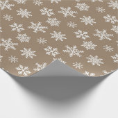 Snowflakes Brown Vintage Kerstmis Cadeaupapier (Hoek)