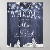 Snowflakes bruiloft welkomstbord poster (Voorkant)