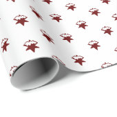 Snowflakes bruine maroon witte feestdag cadeaupapier (Rol Hoek)
