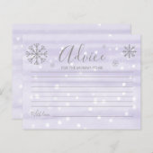 Snowflakes Budget Baby shower Advice Cards (Voorkant / Achterkant)