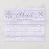Snowflakes Budget Baby shower Advice Cards (Voorkant)