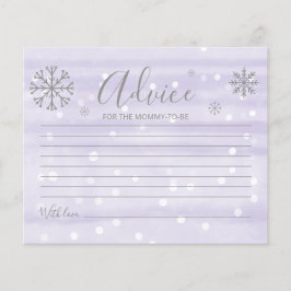 Snowflakes Budget Baby shower Advice Cards