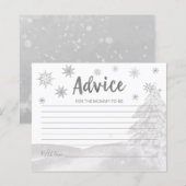 Snowflakes Budget Grey Baby shower Advice Cards (Voorkant / Achterkant)