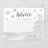 Snowflakes Budget Grey Baby shower Advice Cards (Voorkant)