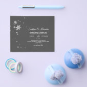 Snowflakes Budget Uitnodiging tot trouwceremonie. Flyer (Enkel)
