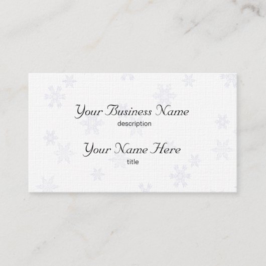Snowflakes Business Card Template Executive Linen Visitekaartje (Voorkant)