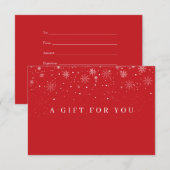 Snowflakes Business Holiday Cadeaucertificaat (Voorkant / Achterkant)