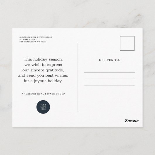 Snowflakes Business Season's Greetings Briefkaart (Achterkant)