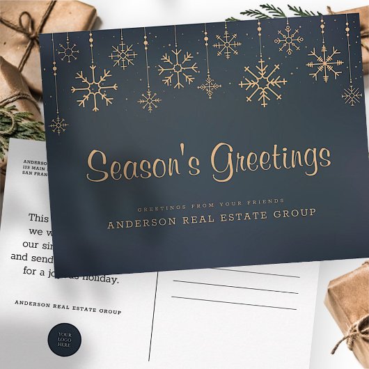 Snowflakes Business Season's Greetings Briefkaart