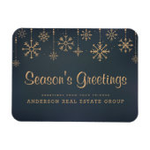 Snowflakes Business Season's Greetings Magneet (Horizontaal)