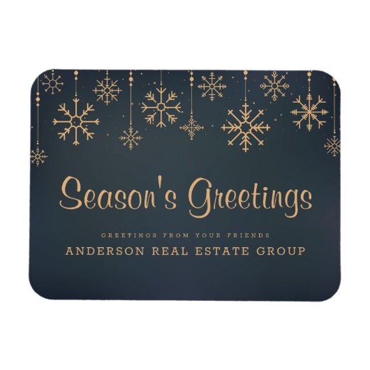 Snowflakes Business Season's Greetings Magneet (Horizontaal)