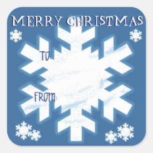 Snowflakes Cadeauetiket Vierkante Sticker