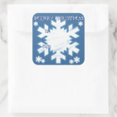 Snowflakes Cadeauetiket Vierkante Sticker (Tas)