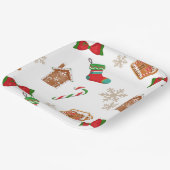 Snowflakes Candy Cane-kerstpatroon Papieren Bordje (Gebogen)