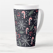 Snowflakes & Candy Canes Holiday Latte Mok (Rechterhoek)