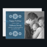 Snowflakes Chalkboard Fotoplatte Kaart, blauw Feestdagenkaart<br><div class="desc">Moderne en trendy Snowflakes Chalkboard Fotoplatte Kaart met een koninklijk blauw krijtbord ziet er naar de achtergrond en elegante sneeuwvlokken in het wit uit. Deze creditcard is perfect voor het verzenden van vakantiebezoekers. Pas uw eigen familiefoto en de persoonlijke groet van uw keus aan. Klik op "Aanpassen" om meer aanpassingsopties...</div>