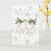 Snowflakes Christmas Pine Tree Ornaments Kaart (Gele Bloem)