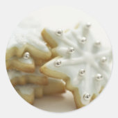 Snowflakes Cookies Ronde Sticker (Voorkant)