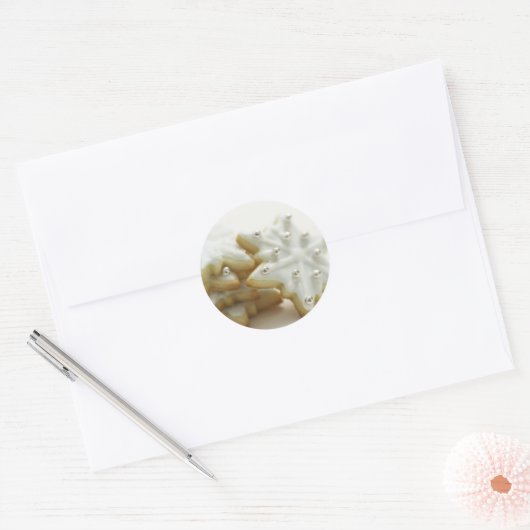 Snowflakes Cookies Ronde Sticker (Envelop)
